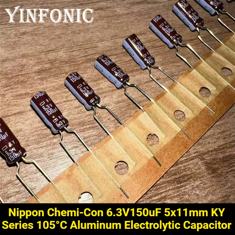 20 Stück/100 Stück Nippon Chemi-Con 6,3 V150 uF 5 x 11 mm KY-Serie 105 ° C 150 uF/6,3 V hochwertiger Aluminium-Elektrolytkondensator Image