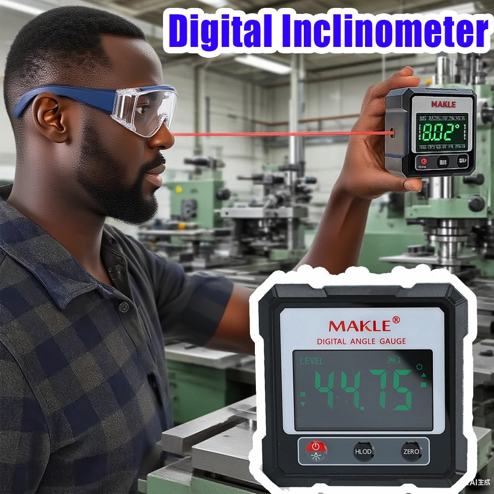 Doppelseitiger Laser-Digital-Winkelmesser, hochpräziser Neigungsmesser, Laser-Nivelliergerät, wasserdicht, automatische Kalibrierung, hohe Genauigkeit Image