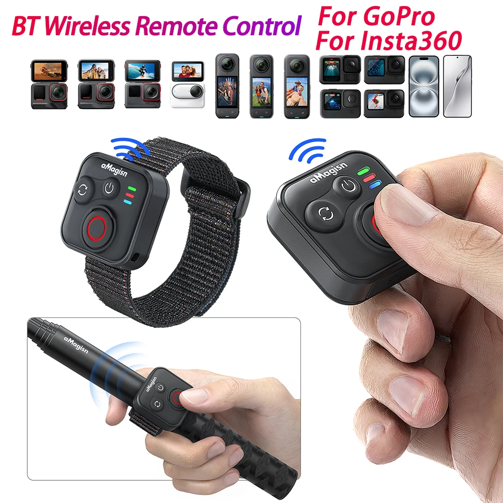 BT Drahtlose Fernbedienung mit Handschlaufe, intelligente drahtlose Fernbedienung, Kamera-Controller für Insta360 X5 X4 Ace Pro 2 Ace Pro Image
