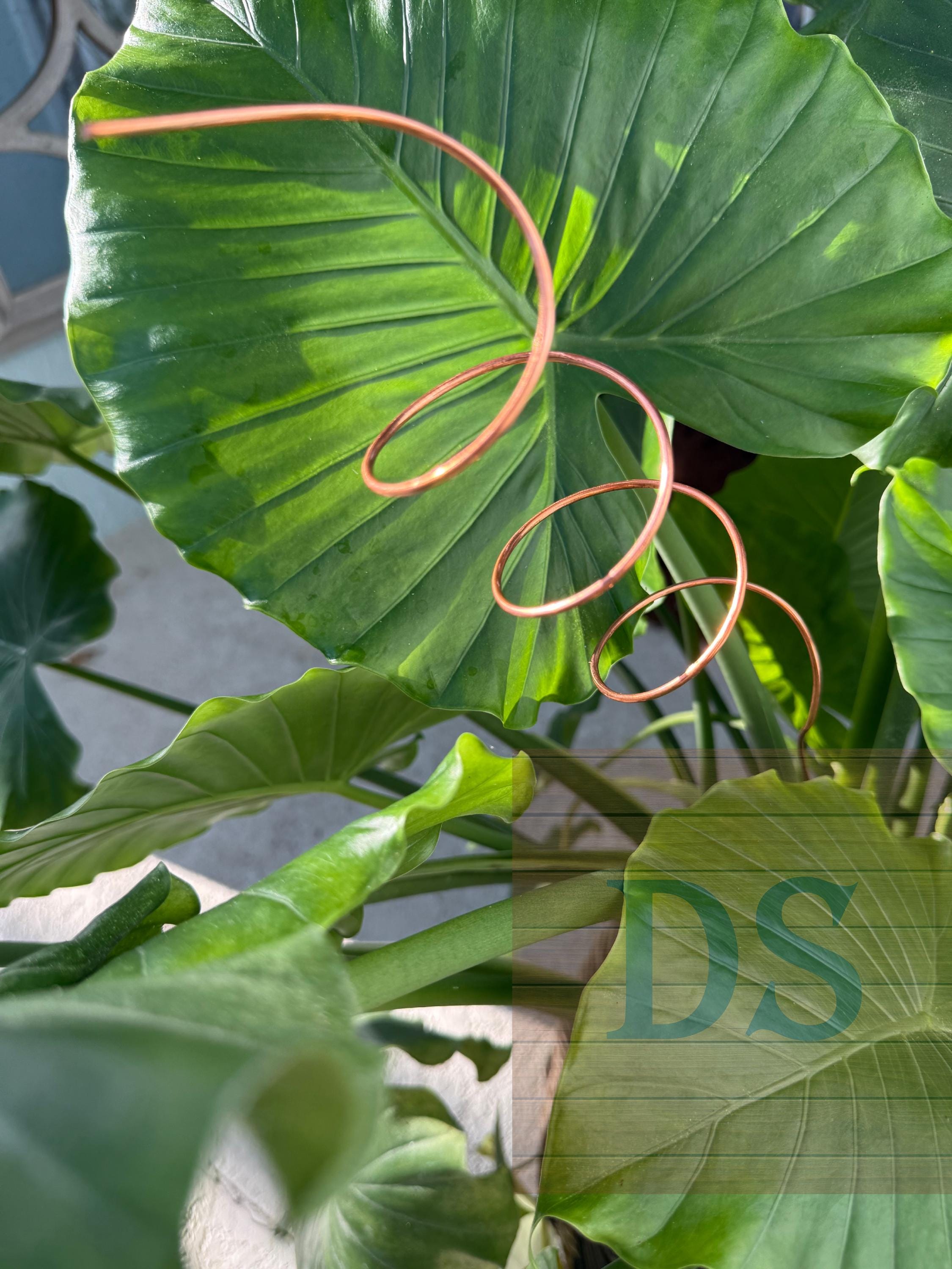 Set di 3 - Bastoncini per piante in rame naturale, misura media, traliccio per piante da interno, asta per piante da giardino, regali per piante, picc