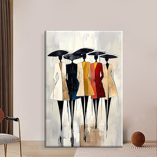 Handgemaltes Ölgemälde auf Leinwand, abstrakte Figuren, Models, für Zuhause, Sofa, Eingangsbereich, als Hintergrund, auf Keilrahmen gespannt / gerollt, ungespannt Image