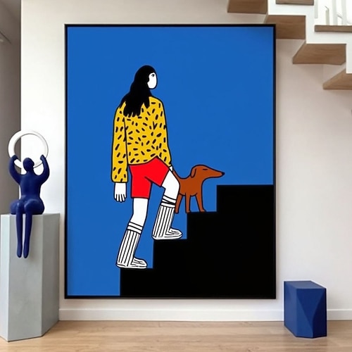 Handgefertigt Ölgemälde Handgemalte Vertikal Abstrakt Menschen Zeitgenössisch Modern Ohne Innenrahmen (ohne Rahmen) Image