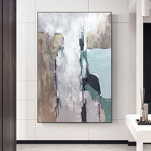 Mintura, handgefertigte abstrakte Ölgemälde auf Leinwand mit Struktur, moderne Wanddekoration für Ihr Zuhause, gerollt, rahmenlos, ungespannt Image