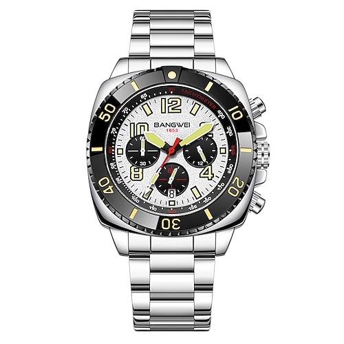 LIGE Herren Quarzuhr Digitales Zifferblatt Wasserdicht Metall Beobachten Image