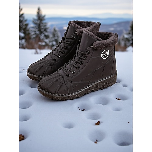 Wasserdichte Damen-Winterstiefel mit Kunstfellfutter – stylische Schneestiefel für kaltes Wetter und Outdoor-Aktivitäten Image
