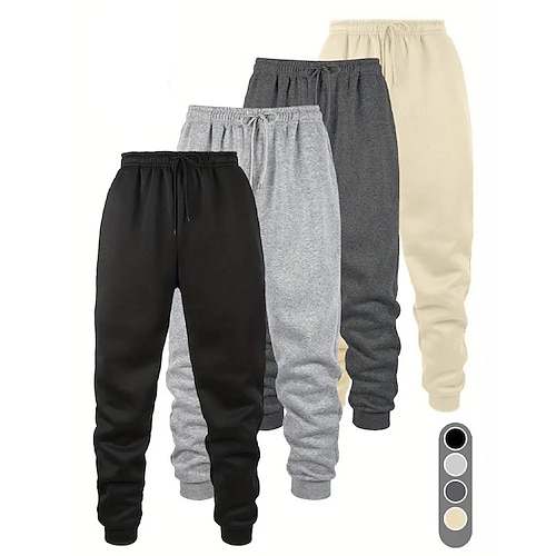 Herren Jogginghose Jogginghose Jogger Fleecehose Hose Kordelzug Elastischer Bund Mehrfachpackung Einfach Feuchtigkeitsableitend Atmungsaktiv Volle Länge Outdoor Lässig Täglich Mode Streetwear 1 2 Image