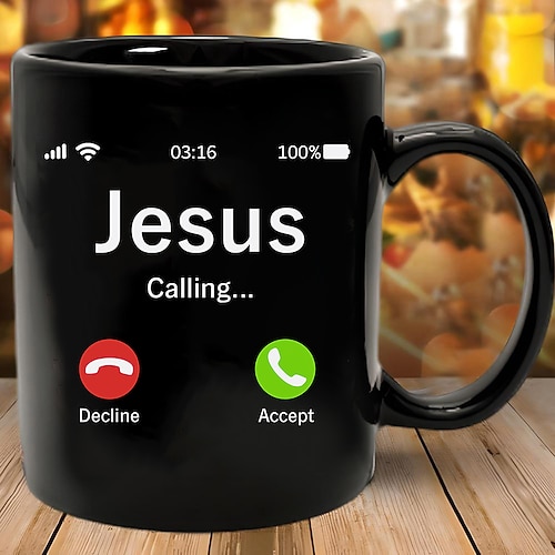 Lustige Weihnachtstasse mit Jesus-Motiv – ein trendiges Geschenk für Männer, Frauen und Teenager. Auch als Weihnachtsmann-Tasse oder für die Weihnachtsfeier geeignet. Image