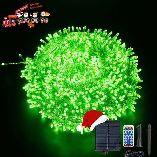 Outdoor-Solar IP44 wasserdicht Lichterkette Innen- und Außenhof Terrasse Hochzeit Feiertagsfeier Baumatmosphäre Dekorationslicht USB-Aufladung Fernbedienung 10/20/30/50/100M Image