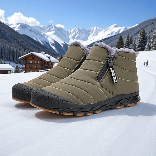 Wasserdichte, isolierte Herren-Schneestiefel – rutschfeste, warme Winterschuhe für Outdoor-Abenteuer und kaltes Wetter Image