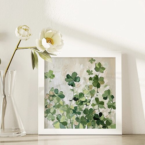 Handgemaltes Ölgemälde auf Leinwand, moderne Wanddekoration mit frischen und zarten Blumen und Pflanzen, geeignet für die Heimdekoration, auf Keilrahmen gespannt / gerollt, ungespannt Image