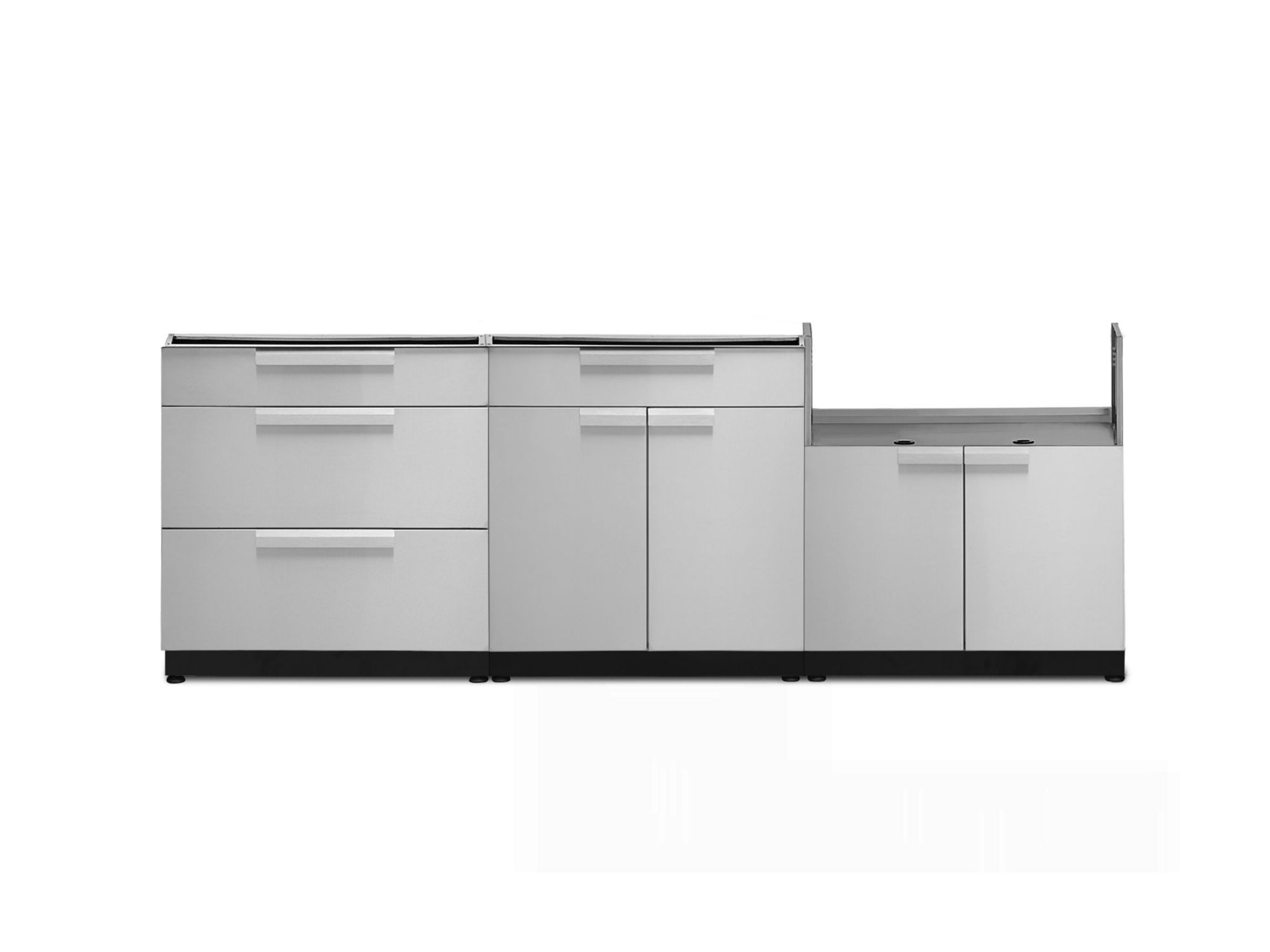 NewAge Outdoor Kitchens Stainless-Steel 3-Piece Cabinet Set with Drawer, Split and Grill Cabinet