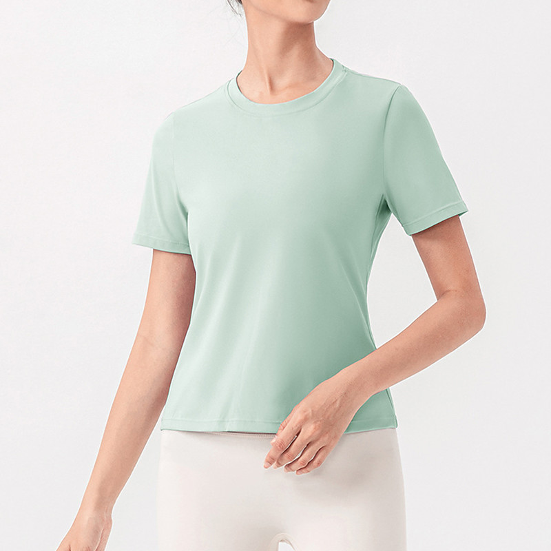 Women's Solid Colored Workout Tee Workout Tops Elastic Sweat-Wicking Breathable Tennis Pickleball Yoga Crew Neck Top White Black Blue Tennis Clothing