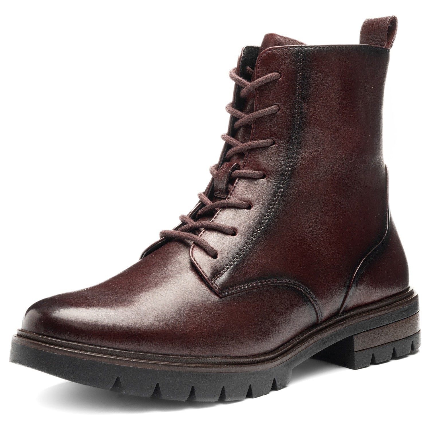 Schnürstiefelette ARA "CAMBRIDGE", Damen, Gr. 4,5 (37,5), rot (dunkelrot), Glattleder, unifarben, Schuhe Schnürstiefelette, Business Stiefel in Bequemweite G (= weit)