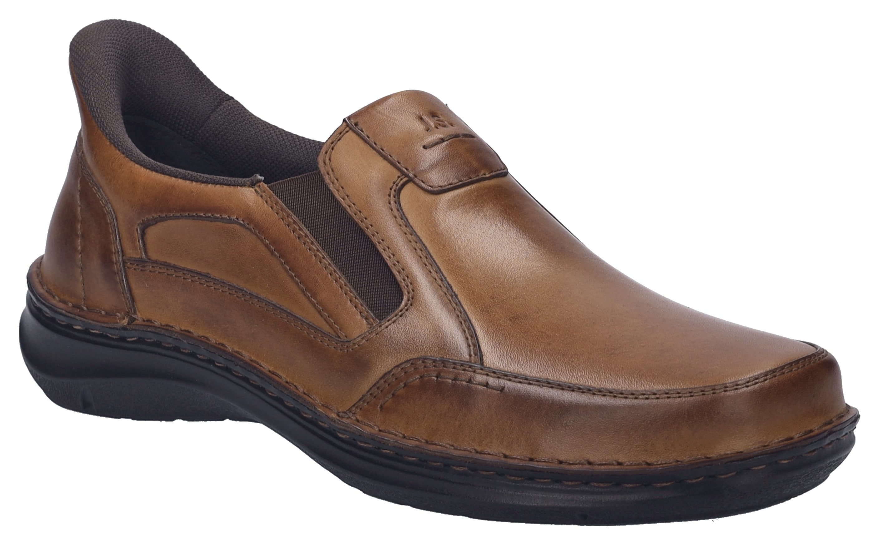 Slipper JOSEF SEIBEL "New Anvers 22", Herren, Gr. 40, braun (cognac), Leder, used, Schuhe Slipper, Anzugschuh, Komfortschuh in Weite K