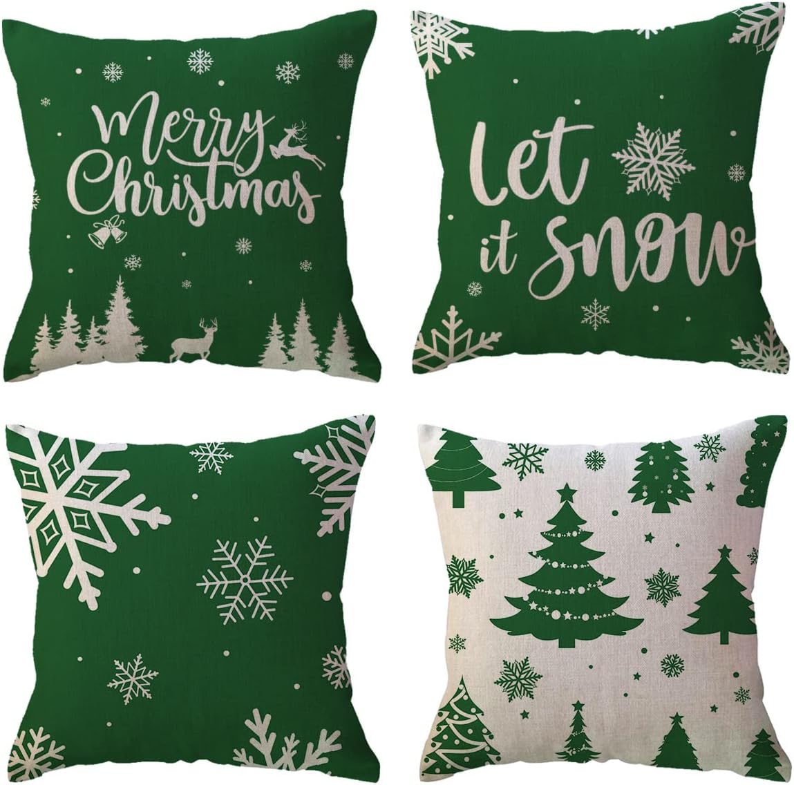 Christmas Snowflake Tree Cushion Cover, Winter Holiday Decoration Pillow, Festive Merry Christmas Decor For Sofa Porch style 4 50x50cm