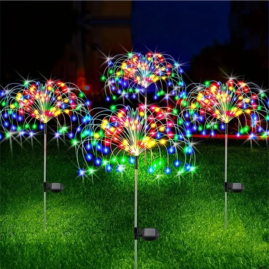 LED Garden Lawn Landscape Holiday String Lights 8 Modes 180 Leds white
