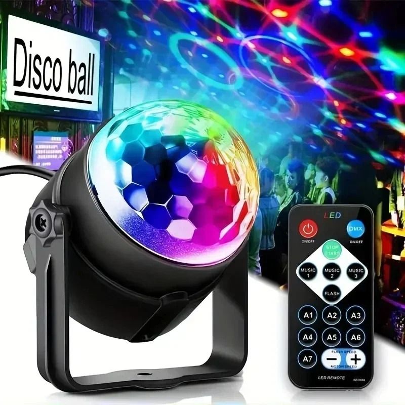 LED Stage Disco Light Rotating DJ Ball Strobe Light usb Plug