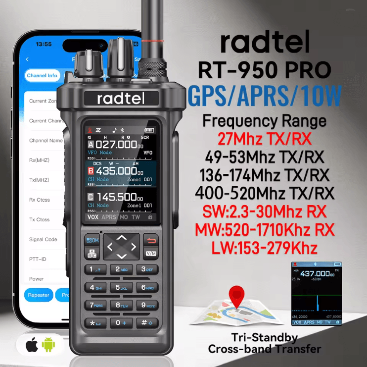 Radtel RT 950 PRO Multi Band 10W Handheld Radio us