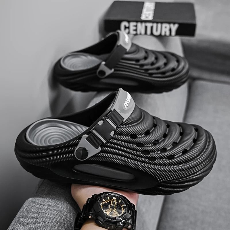 Unisex Summer Slippers Men Clogs Platform Women Beach Sandals Outdoor Casual Non Slip Footwear us 9.5 black