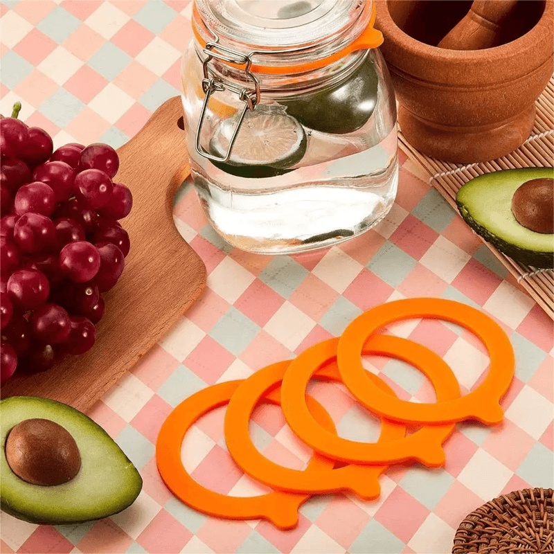 SealPro Silicone Jar Gasket Set Airtight Rubber Seals For Mason Jars & Canning Storage green