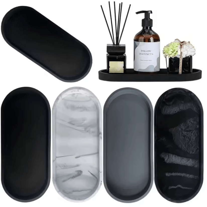 Silispace Rectangular Silicone Organizer Tray black l