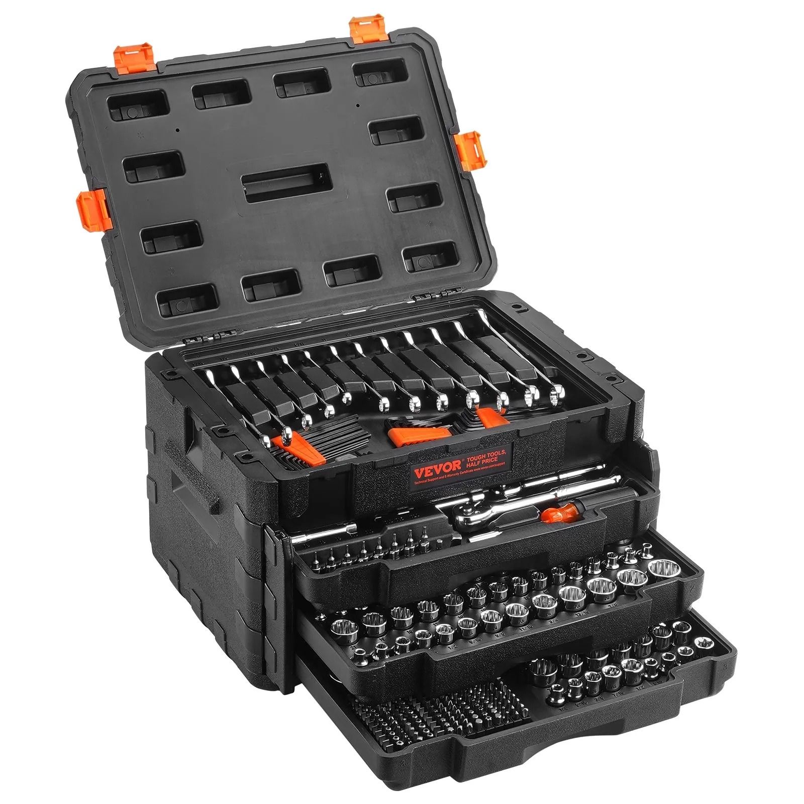 Mechanics Tool Set And Socket Set, Drive Deep And Standard Sockets, SAE And Metric Mechanic Tool Kit Mechanics Tool Set And Socket Set, Drive Deep And Standard Sockets, SAE And Metric Mechanic Tool Kit