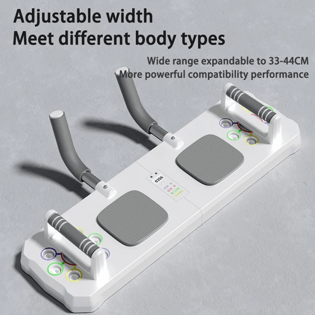 PowerForm Portable Push Up Board Multifunctional Foldable Fitness Trainer For Full Body Workouts white