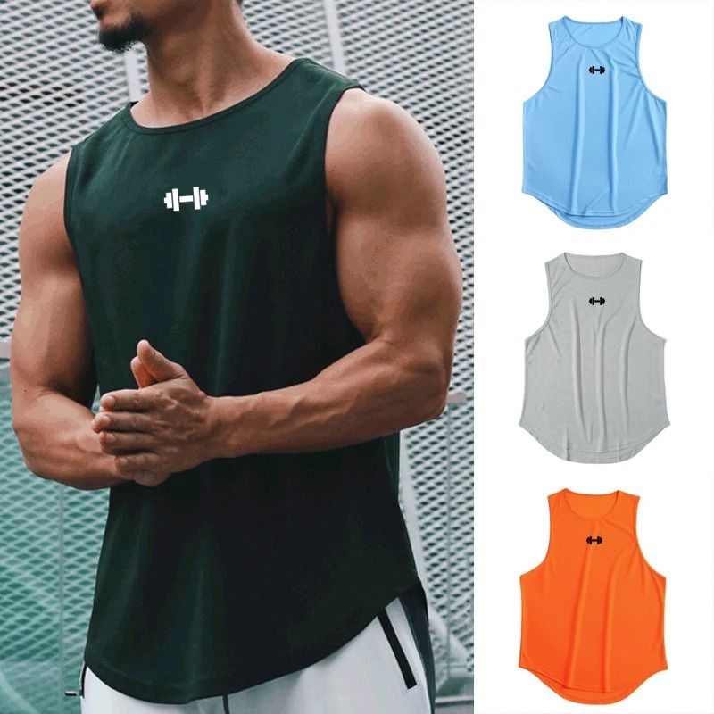 Mens Quick Dry Fitness Tank Top m blue