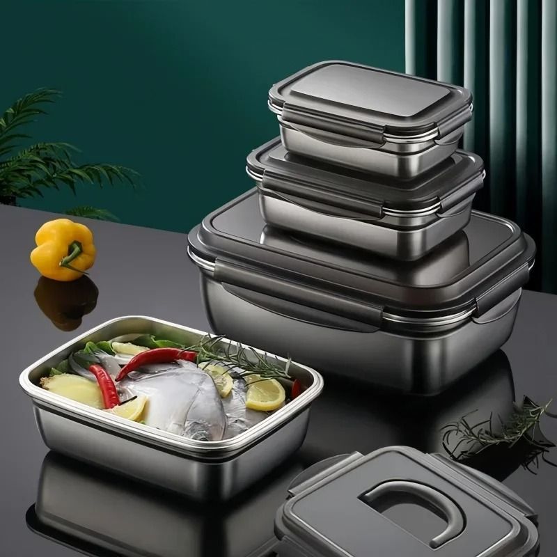 Stainless Steel Airtight Food Storage Container With Lid 1800ml