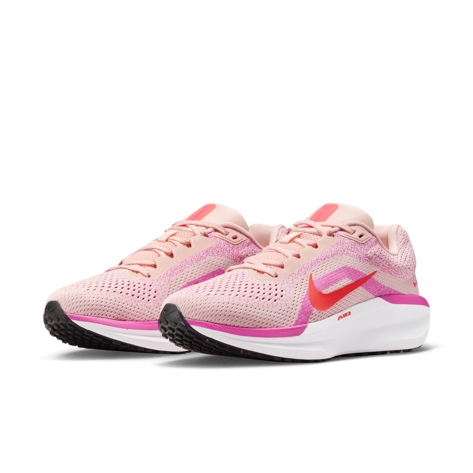 Laufschuh NIKE "WMNS AIR WINFLO 11", Damen, Gr. 39, washed coral, bright crimson, fire pink, Textil, Schuhe Laufschuh