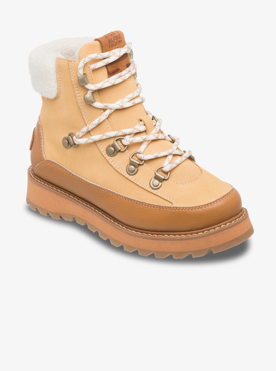 Winterboots ROXY "AZELIE", Damen, Gr. 42, tan, braun, Leder, Synthetik, Schuhe Winterboots, Winterschuhe, Winterstiefel, Snowboots, wasserabweisend & gefüttert