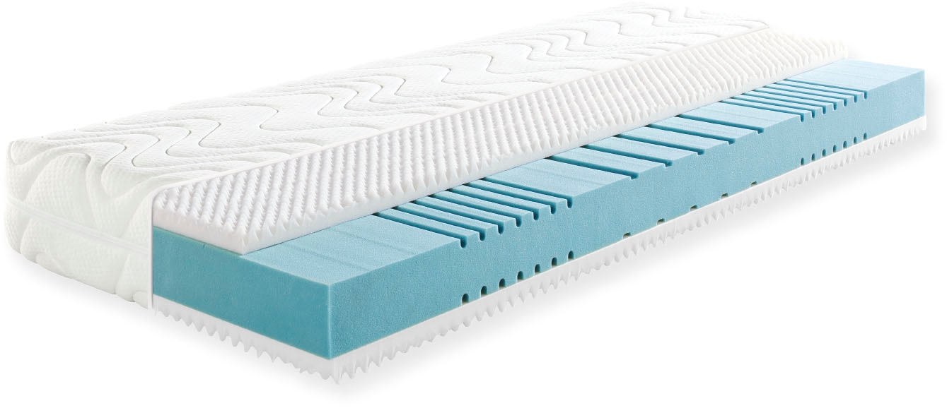 Kaltschaummatratze FAN "fan 7-Zonen-Kaltschaummatratze mit Noppenschaumauflage", weiß, neutral, B:80cm H:23cm L:200cm, Bezug: 38% Baumwolle, 33% Polyamid, 29% Polyester. Steppfüllung: 100% Polyester, Matratzen