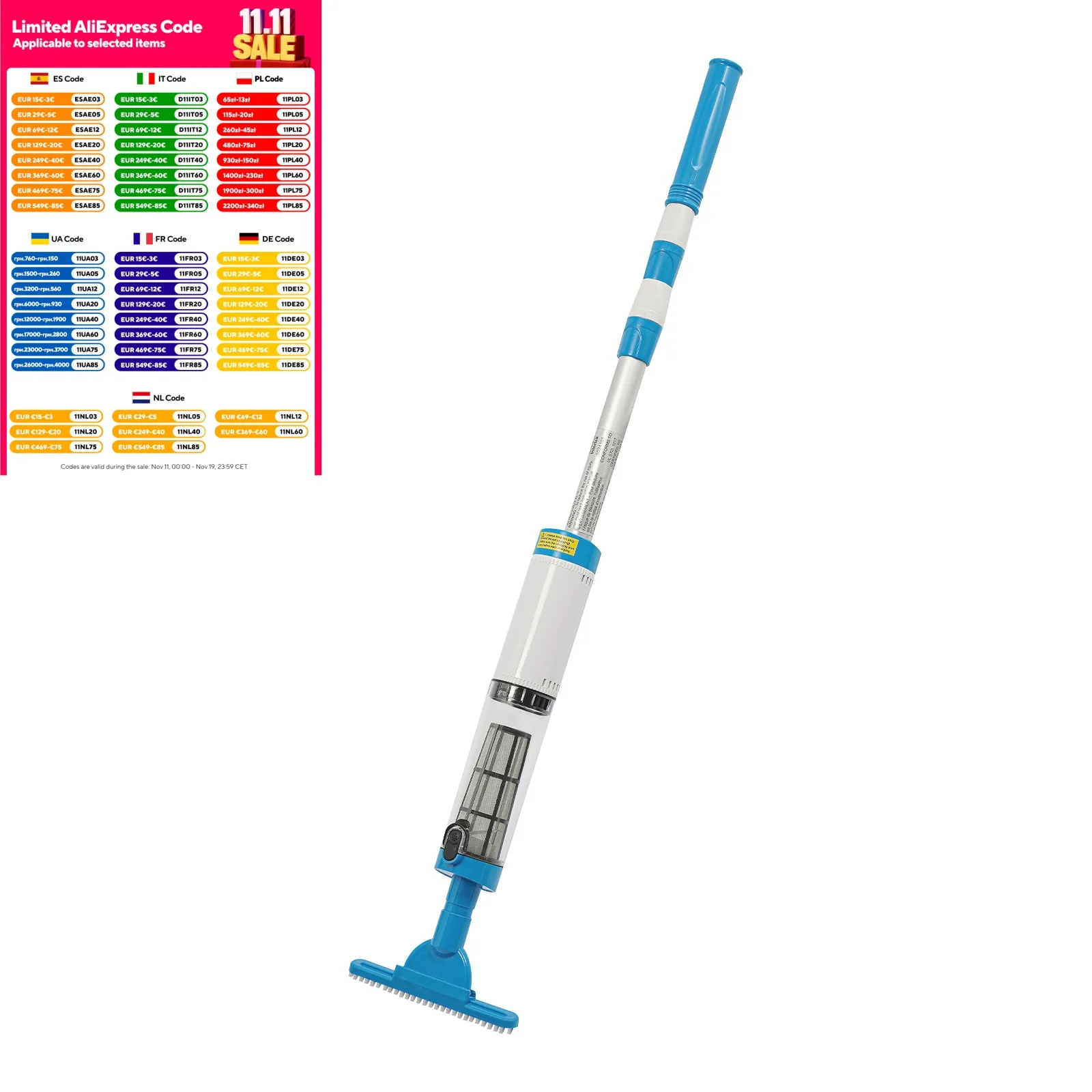 Aspirateur de piscine Rechargeable sans fil 3 en 1, nettoyeur de piscine à main, rétractable pour piscine hors sol et creusée, Spa