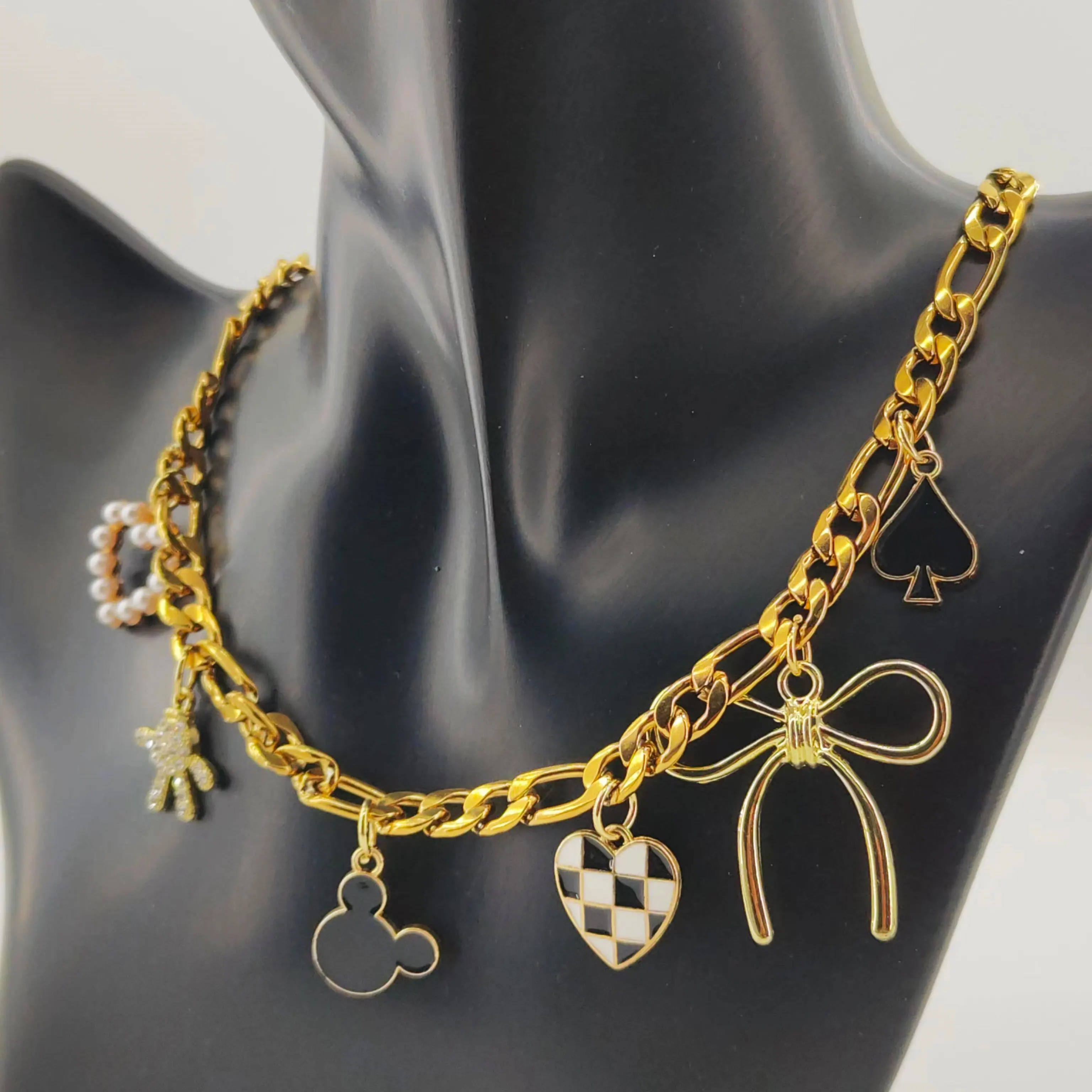 Disney Mickey Vintage Elegante Mode Anhänger Halskette Mode Damen Halskette Böhmischen Stil Mode Damen Accessoires