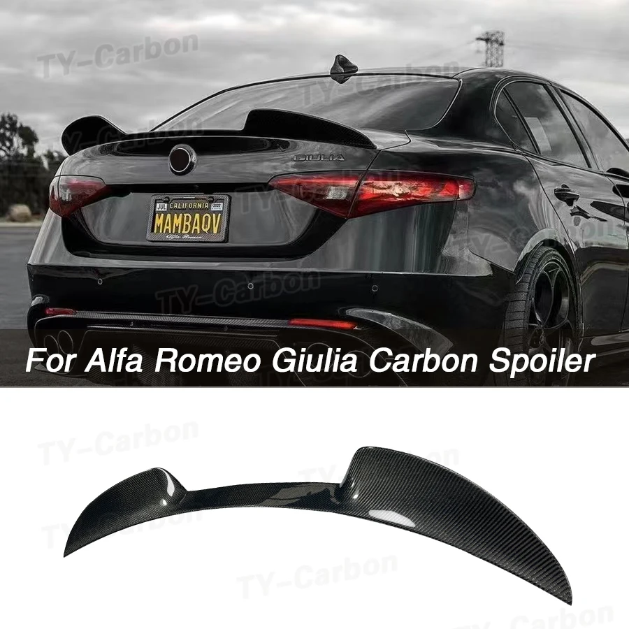 Reale In Fibra di Carbonio Auto Spoiler Posteriore Ala Tronco Labbro Per Alfa Romeo Giulia Spoiler Berlina 2015 + Baule Posteriore Spoiler Boot Ala FRP