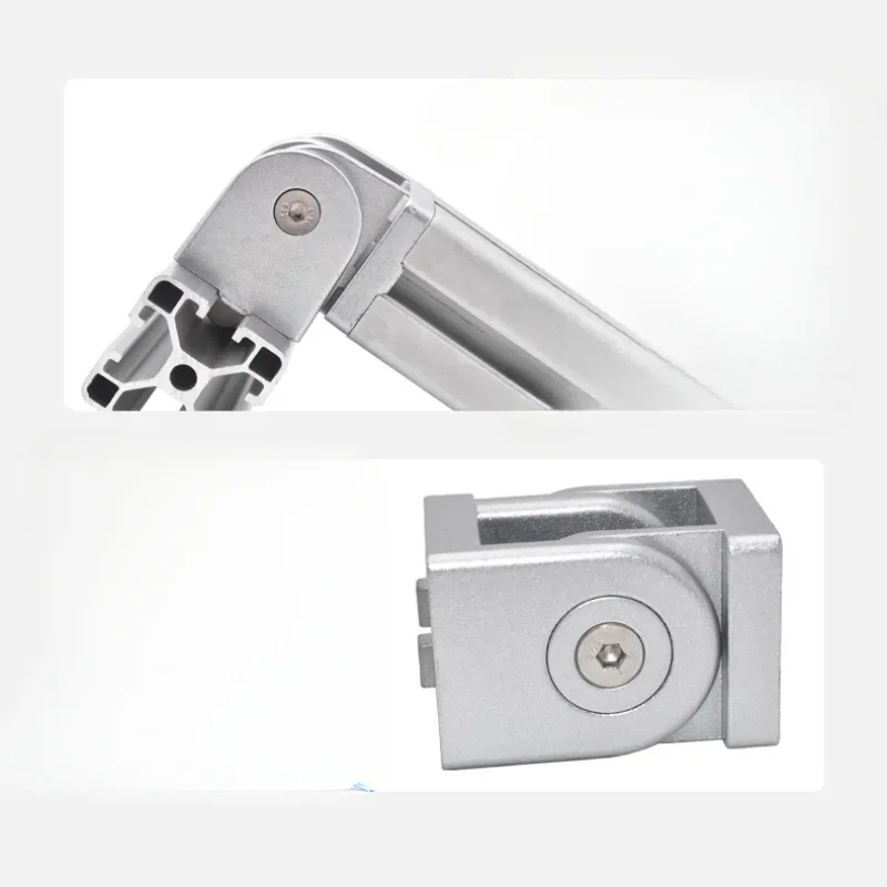 Flexibler Scharnier-Drehgelenkverbinder aus Zinklegierung für Aluminium-Strangpressprofil. 24 mm Glastürscharnier. Aluminium-Profilbeschläge Image