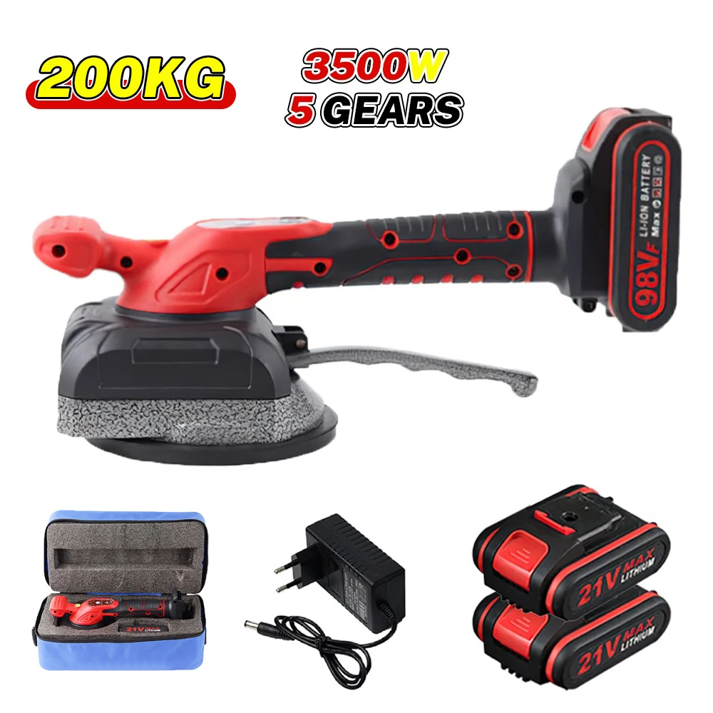 200 kg Fliesen Fliesen Maschine Fliesen Vibrator Saugnapf 5 Gang Boden Vibrator Nivellierung Elektrowerkzeug für 21 V Batterie