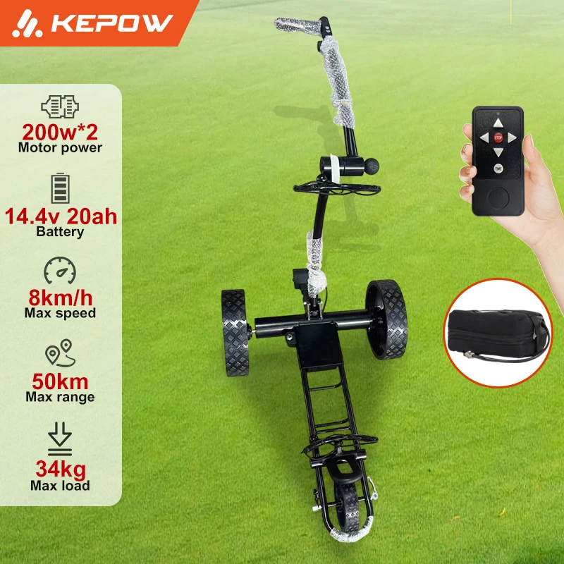 Ferngesteuerter Golfwagen, elektrisch, 20 Ah, Akku, 200 W x 2 – Golfbuggy, 8 km Geschwindigkeit, Kreuzfahrtfunktion, Timer, Speicher X2R Image