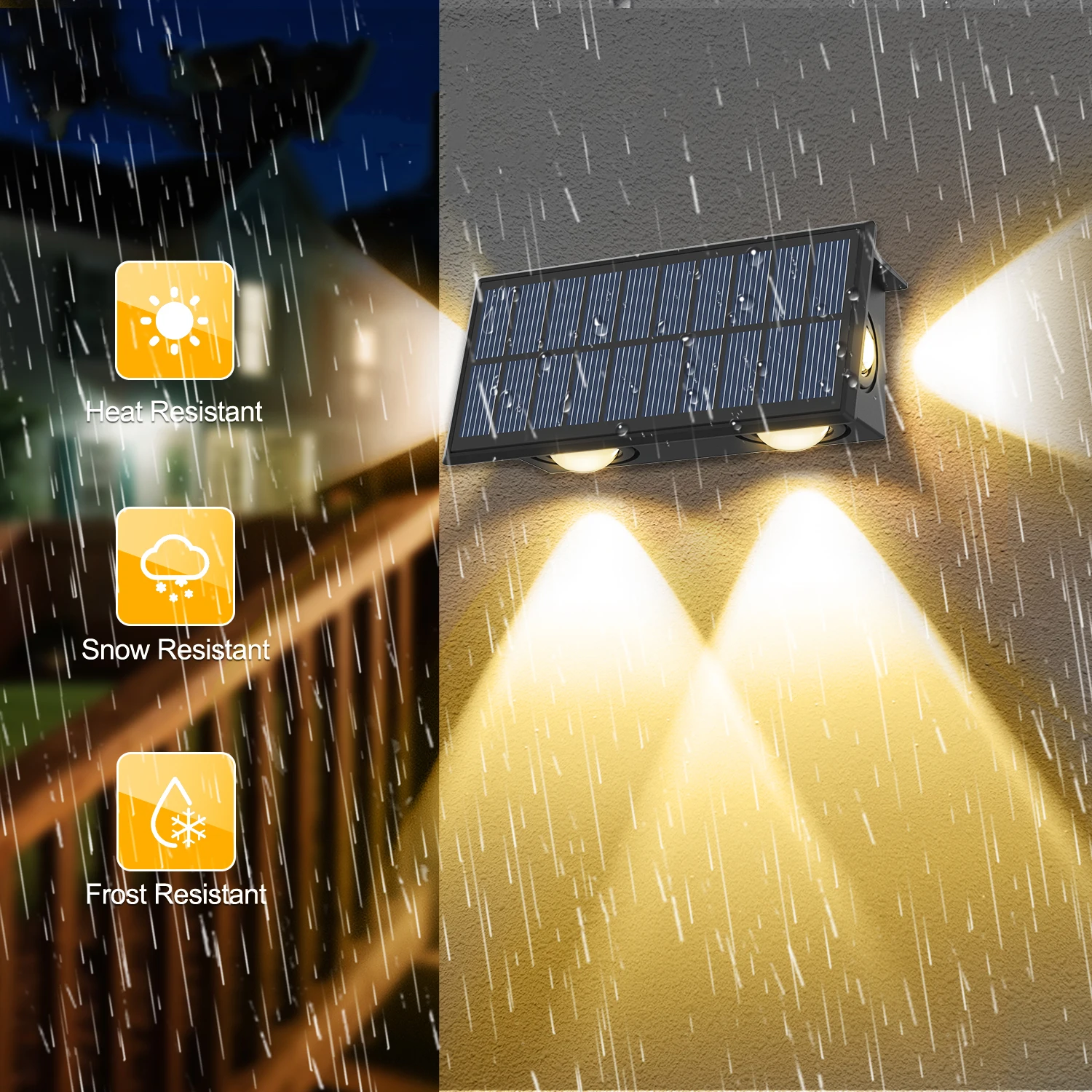 1PC Solar Lichter Außen Atmosphäre Wand Lampe Oben Und Unten Licht Steuerung für Garten Hof Straße Balkon Terrasse Camping decor