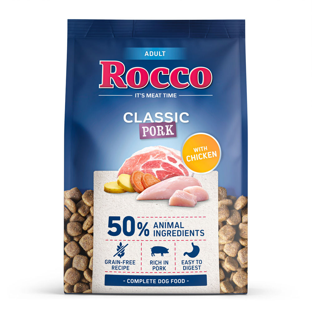 5x1kg Pork with Chicken Classic Adult Rocco Dry Dog Food