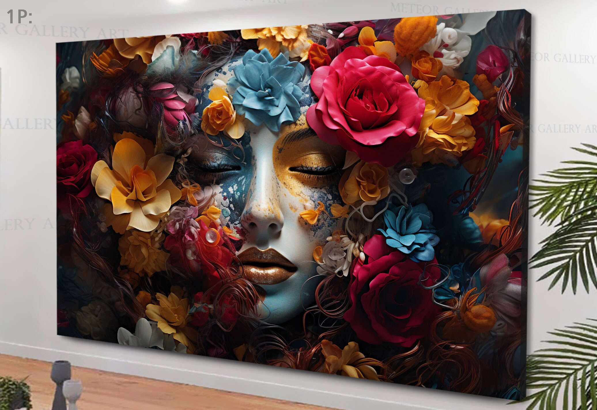 Bella donna, tela colorata, ritratto di donna, tela astratta, opera d'arte moderna, arte su tela di grandi dimensioni, arte murale di lusso, arte cont