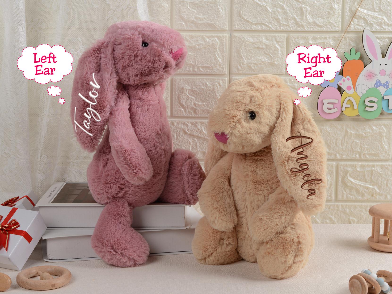 Coniglietto personalizzato, coniglietto con monogramma, regalo per neonato, regalo per baby shower, animale di peluche, coniglietto di peluche, regalo