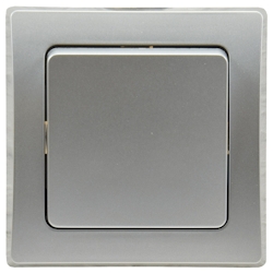 ChiliTec DELPHI Taster 250V AC / 10A, inkl. Rahmen, UP, silber Image