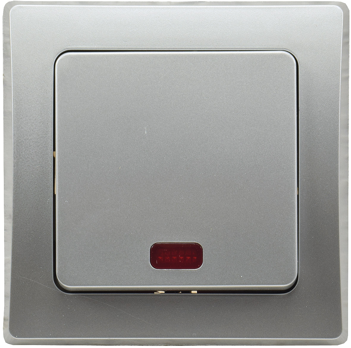 ChiliTec DELPHI Kontroll-Schalter mit Lämpchen 250V AC / 10A, inkl. Rahmen, UP, silber Image