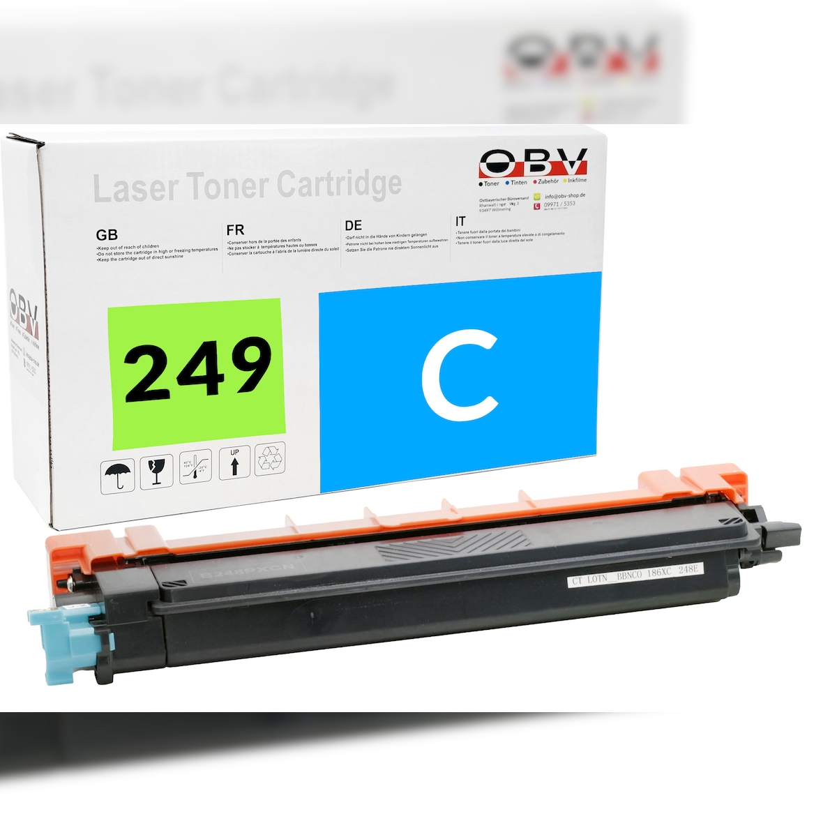 Kompatibel OBV Toner ersetzt Brother 249 TN-249C für HL-L8230cdw HL-L8240cdw MFC-L8340cdw MFC-L8390cdw - cyan Image
