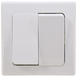 ChiliTec DELPHI 2-fach Serien-Schalter 250V AC / 10A, inkl. Rahmen, UP, weiß Image