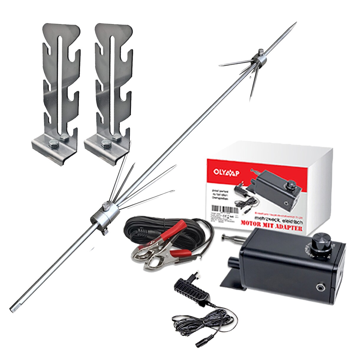 Grillpeter Döner Hähnchen Drehspieß 74 cm für Mangal mit Motor Image