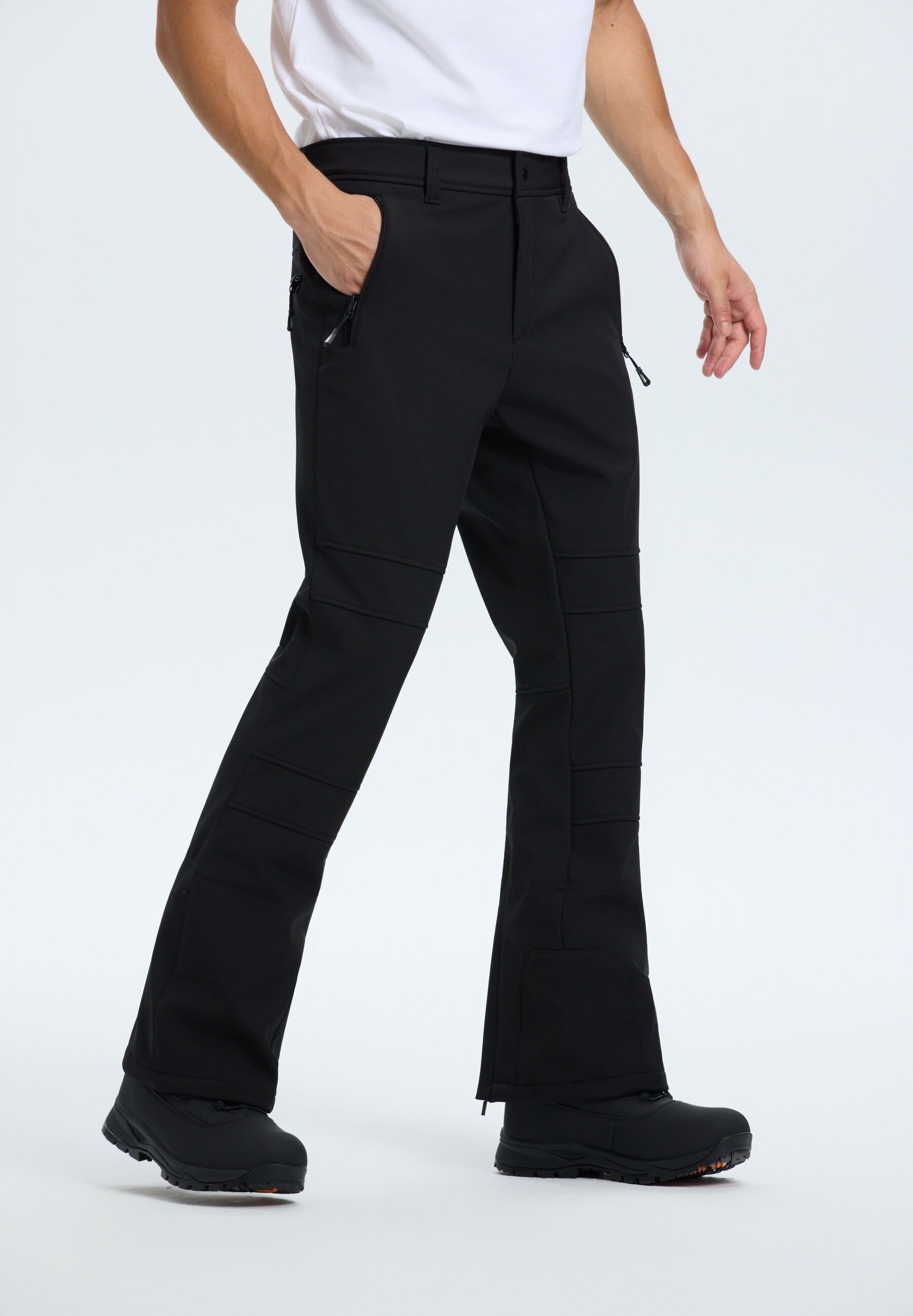 Skihose ICEPEAK "Icepeak Softshell hose Erding", Herren, Gr. 54, EURO-Größen, schwarz, 95% Polyester, 5% Elasthan, Hosen Skihose