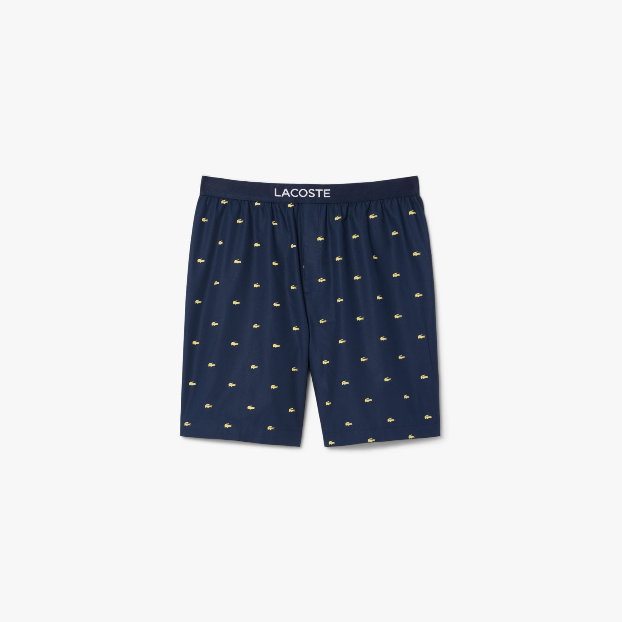 Lacoste Mens Printed Poplin Pyjama Shorts in Navy Cotton - Size 2XL | Lacoste Sale | Discount Designer Brands