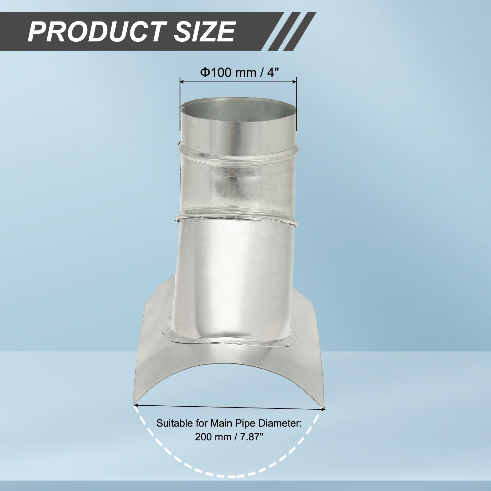 Duct Connector, Saddle Take Off 45 Degree Saddle Branch Extension Duct Splitter Round Duct Fittings - Silver